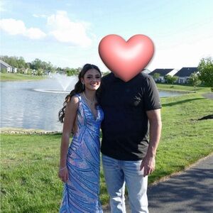 Blue and Purple Sequin Gown